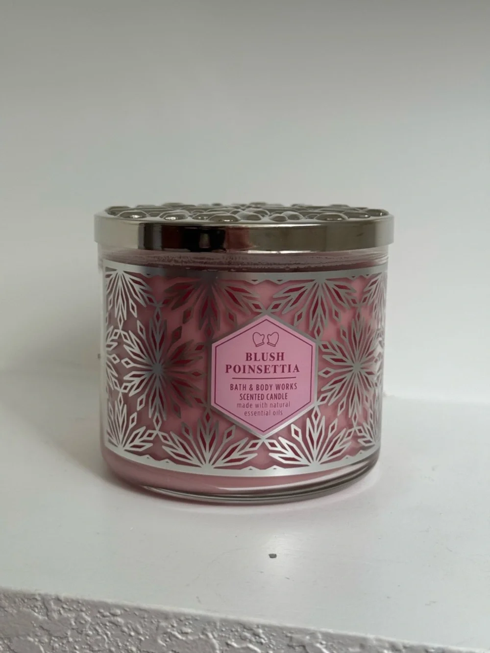 Bath & Body Works Pink Blush Poinsettia Decorative Scented Candle - Picture 1 of 2